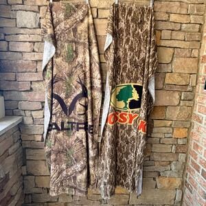 Set of 2 Realtree Mossy Oak Oversized Beach Towels Camouflage Outdoors Hunting